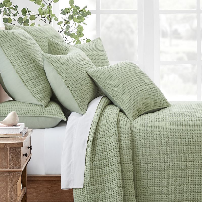 Levtex Home Mills Waffle Knit Green Throw Pillow