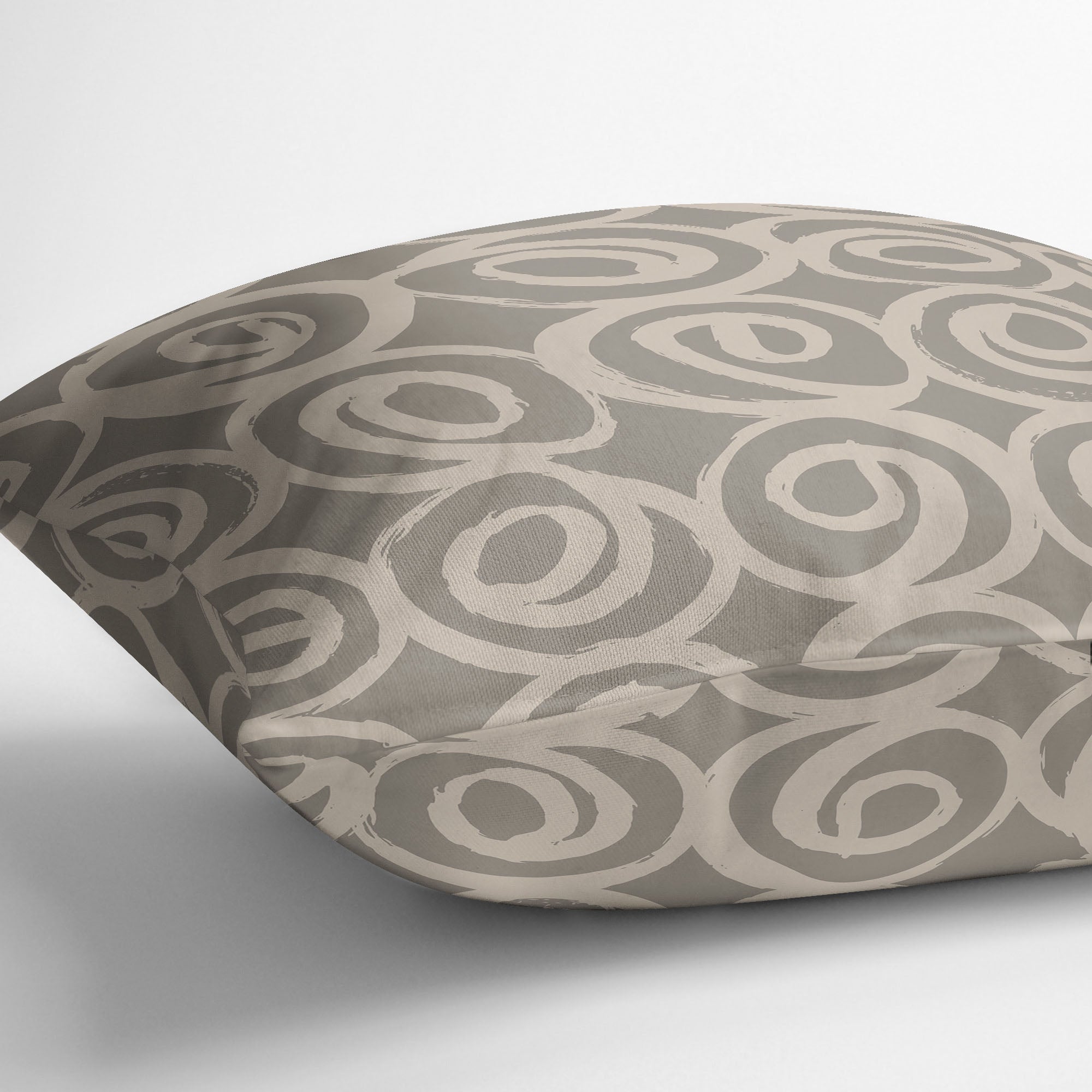 Roses Abstract Taupe Outdoor Pillow by Kavka Designs