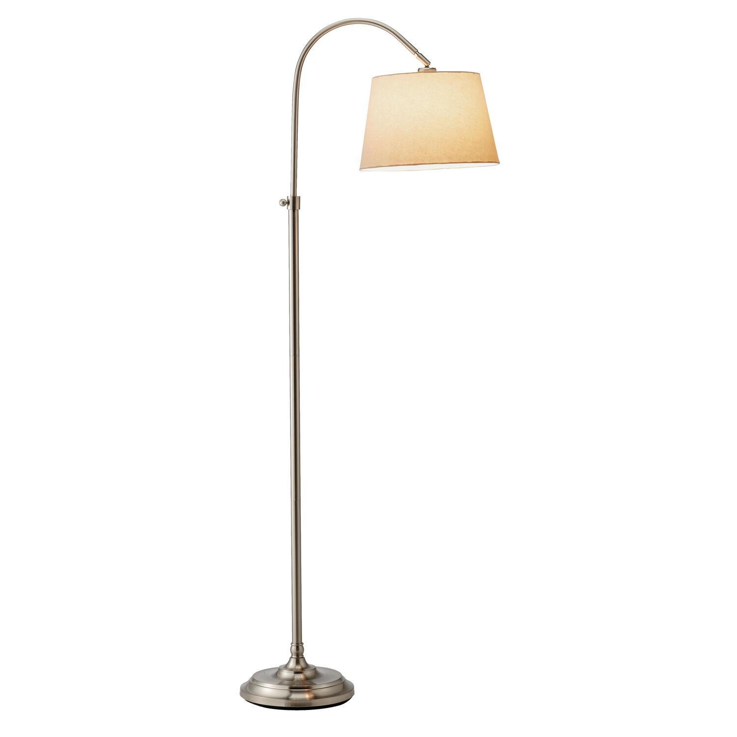 Adesso Bonnet Floor Lamp in Brushed Steel Color