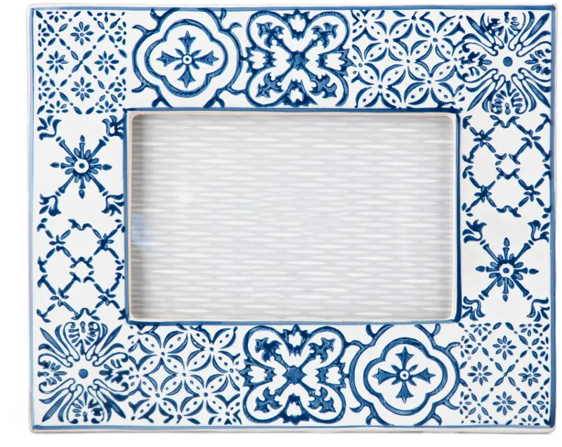 4x6 Blue and White Picture Frame