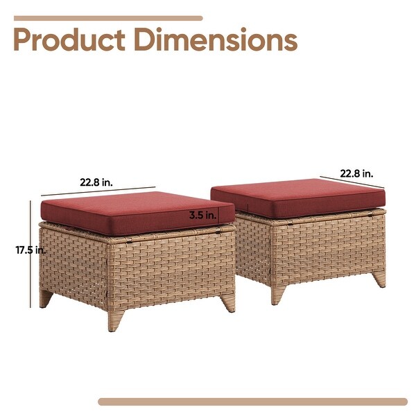 Wicker Rattan Ottoman Outdoor Patio Ottoman