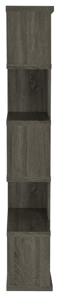 Joey 5 tier Bookcase Weathered Grey   Modern   Bookcases   by Modon  Houzz