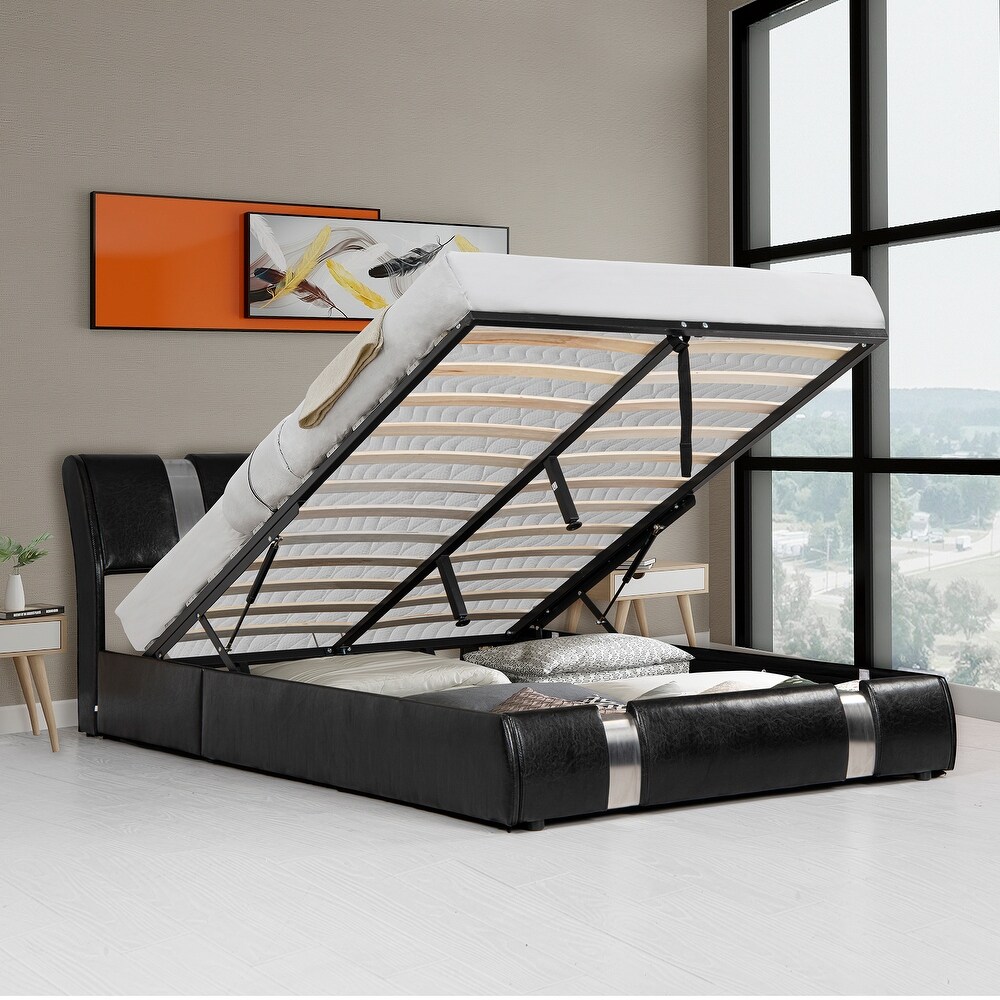 Full Size Lift Up Storage Bed Frame with Stainless steel sheet