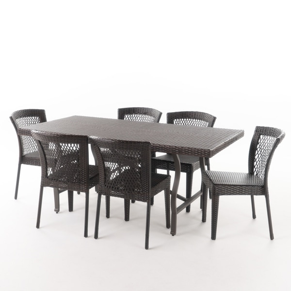 Charleston Outdoor 7piece Rectangle Dining Set by Christopher Knight Home