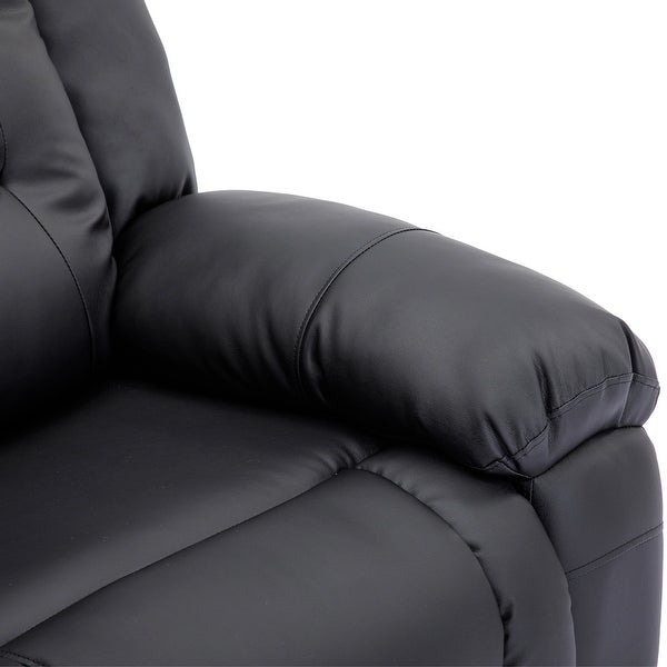 3 Pieces Recliner Sofa Sets in PU Leather for Living Room，Black - 3 Pieces Recliner Sofa Sets