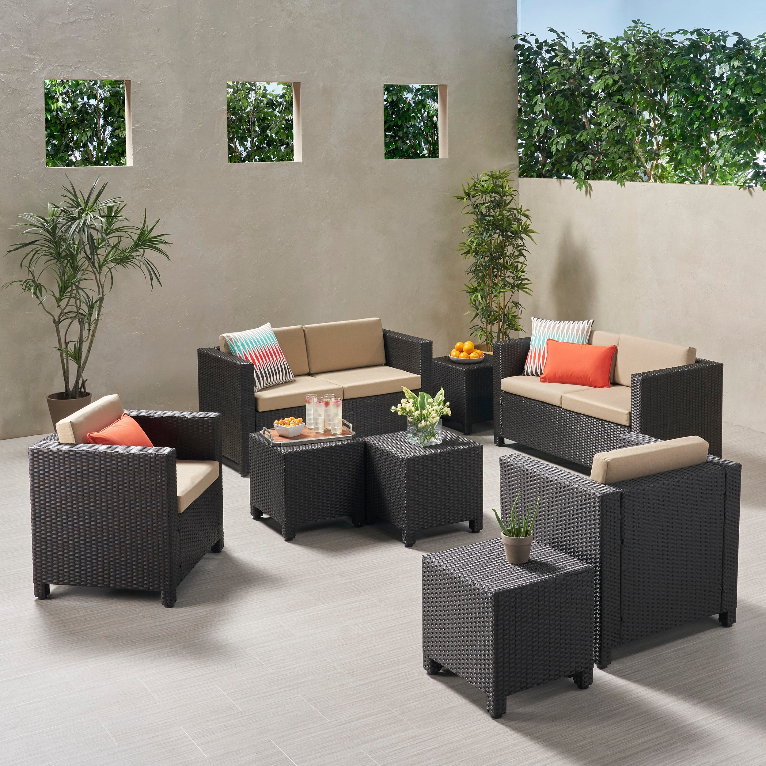 Venice 6-Seater Outdoor Sofa Set with Side Tables