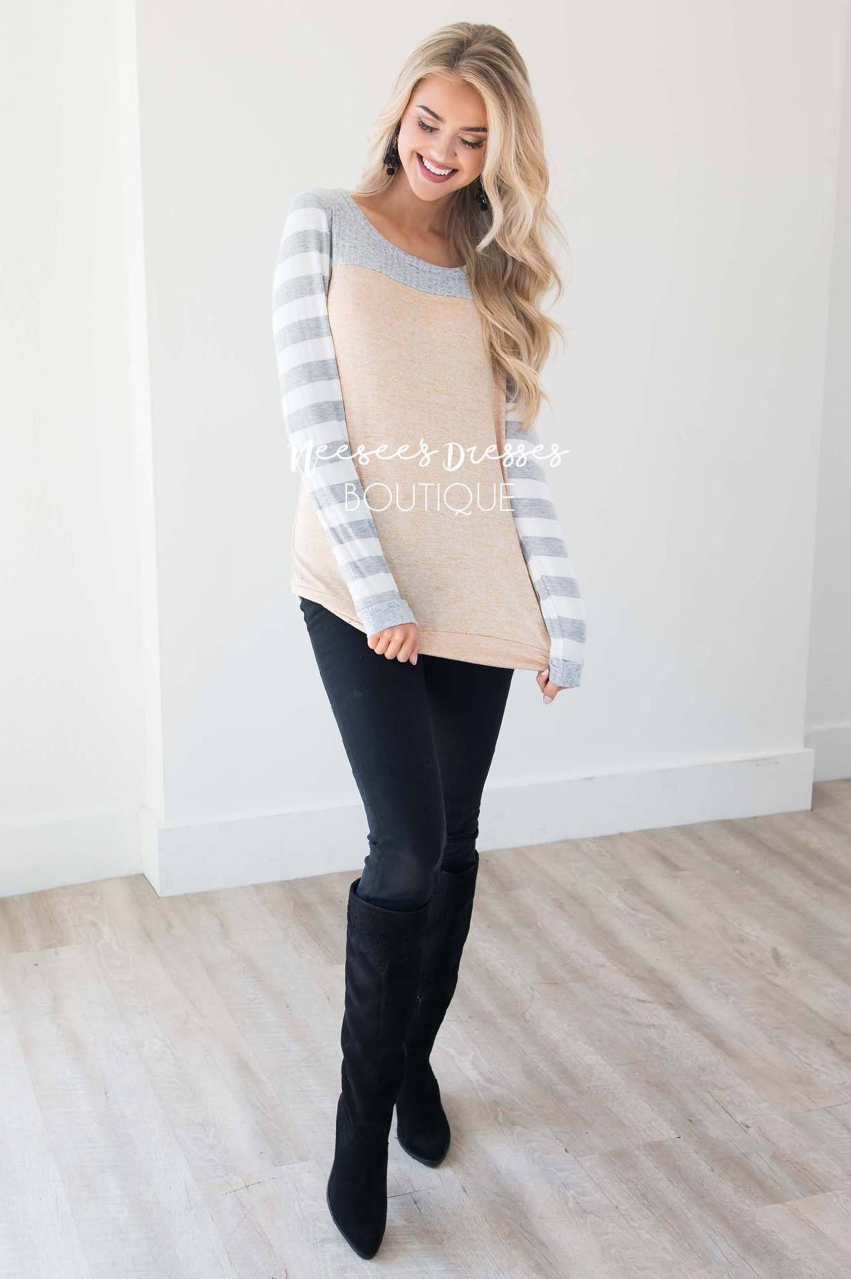 Strongest Love Stripe Sleeve Top