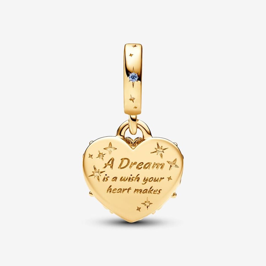 PANDORA  Disney Cinderella's Carriage & Heart Double Dangle Charm - 14k Gold-plated unique metal blend