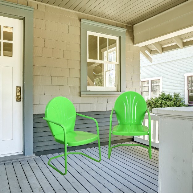 Northlight 34 inch Outdoor Retro Tulip Armchair Lime Green