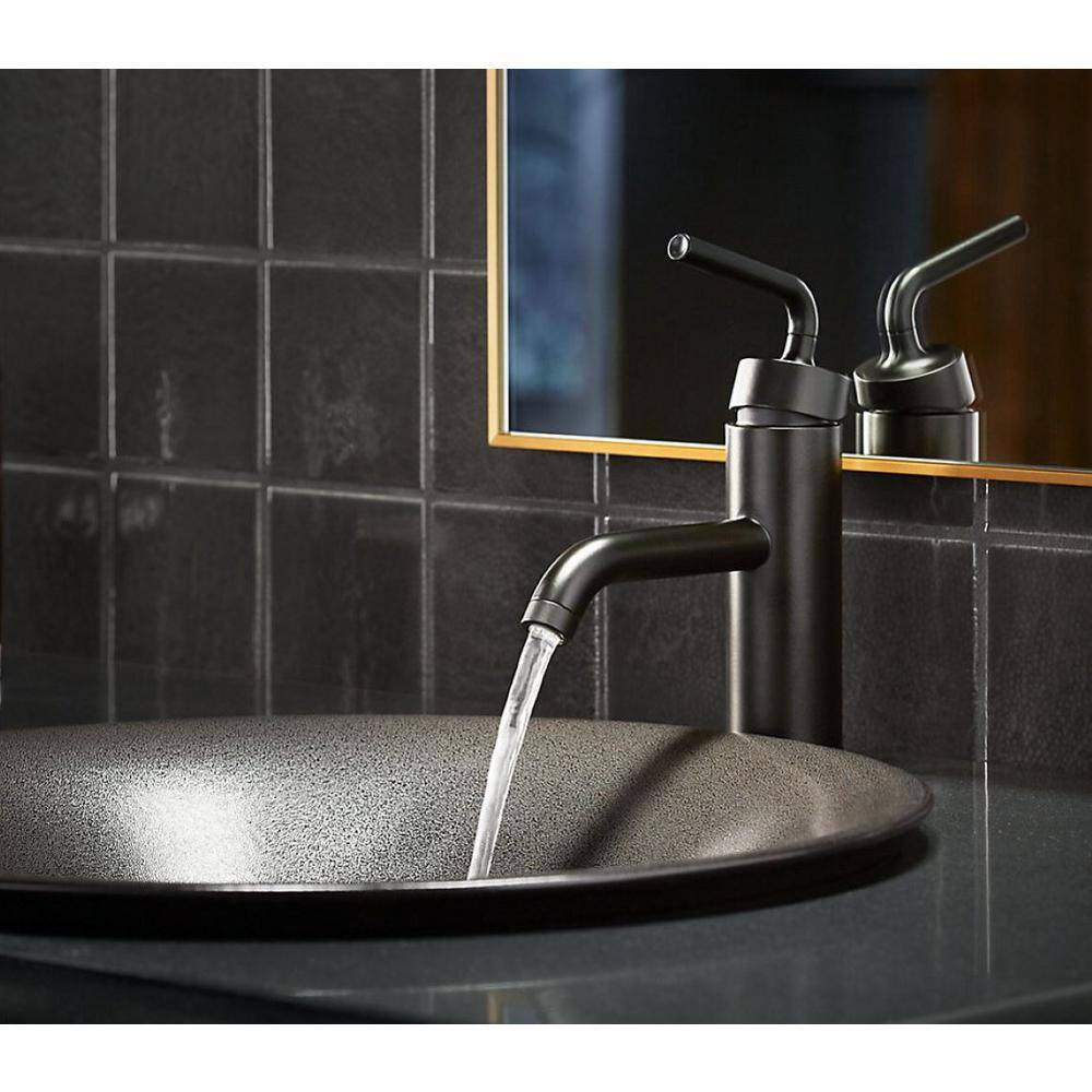 KOHLER Purist Single-Handle Single Hole Bathroom Faucet with Straight Lever Handle in Matte Black K-14402-4A-BL