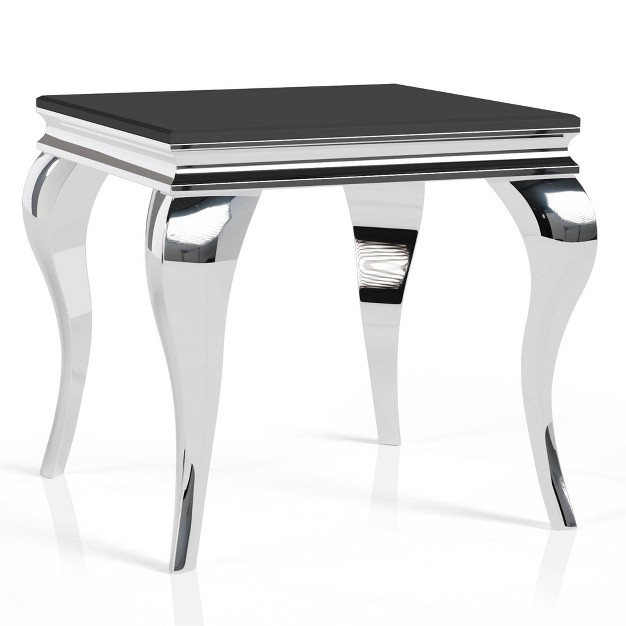 Forge Glam Glass Top End Table Mibasics