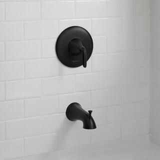 Glacier Bay Irena Single-Handle 6-Spray Tub and Shower Faucet in Matte Black (Valve Included) HD873X-8E10H