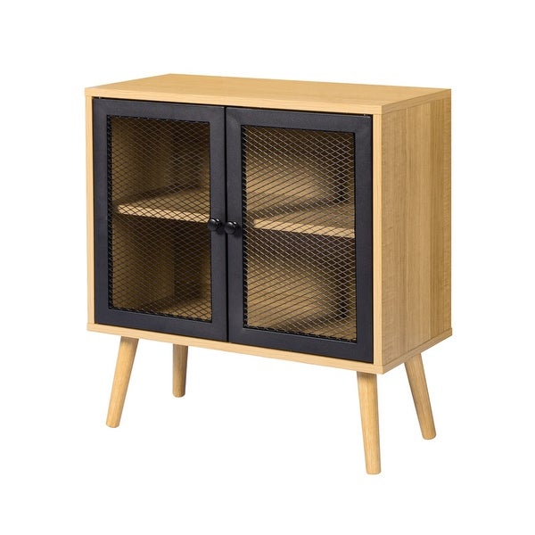 Simple Retro Storage Cabinet，2-Layer Sideboard with Iron Door