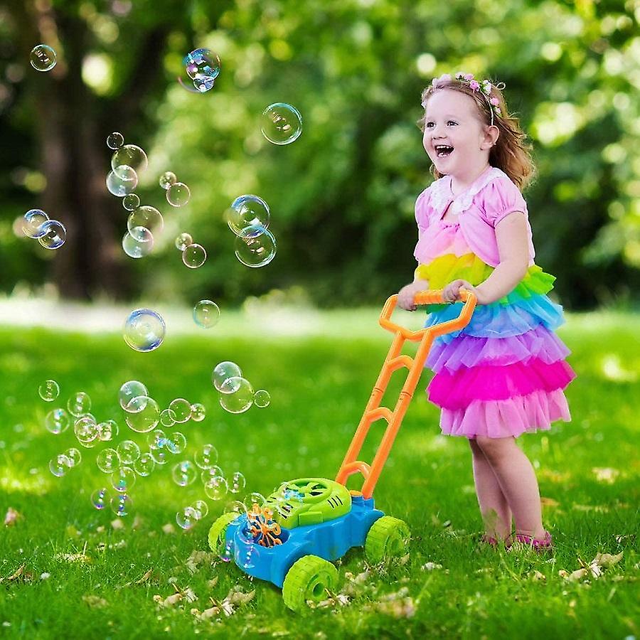 Children's Hand Push Bubble Car Bubble Lawn Mower Outdoor Toy Walker Push Toys For Kids Summer Gift Toy For Children