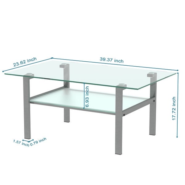 Nestfair Modern Simple Transparent Glass Coffee Table