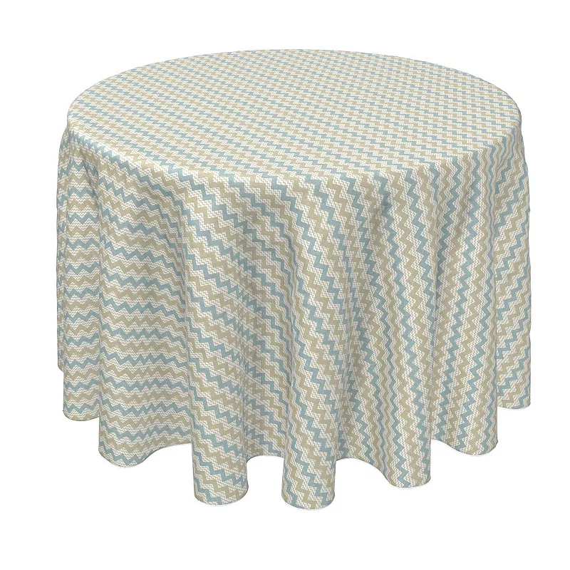 Round Tablecloth， 100% Polyester， 90 Round， Textured Chevron Design