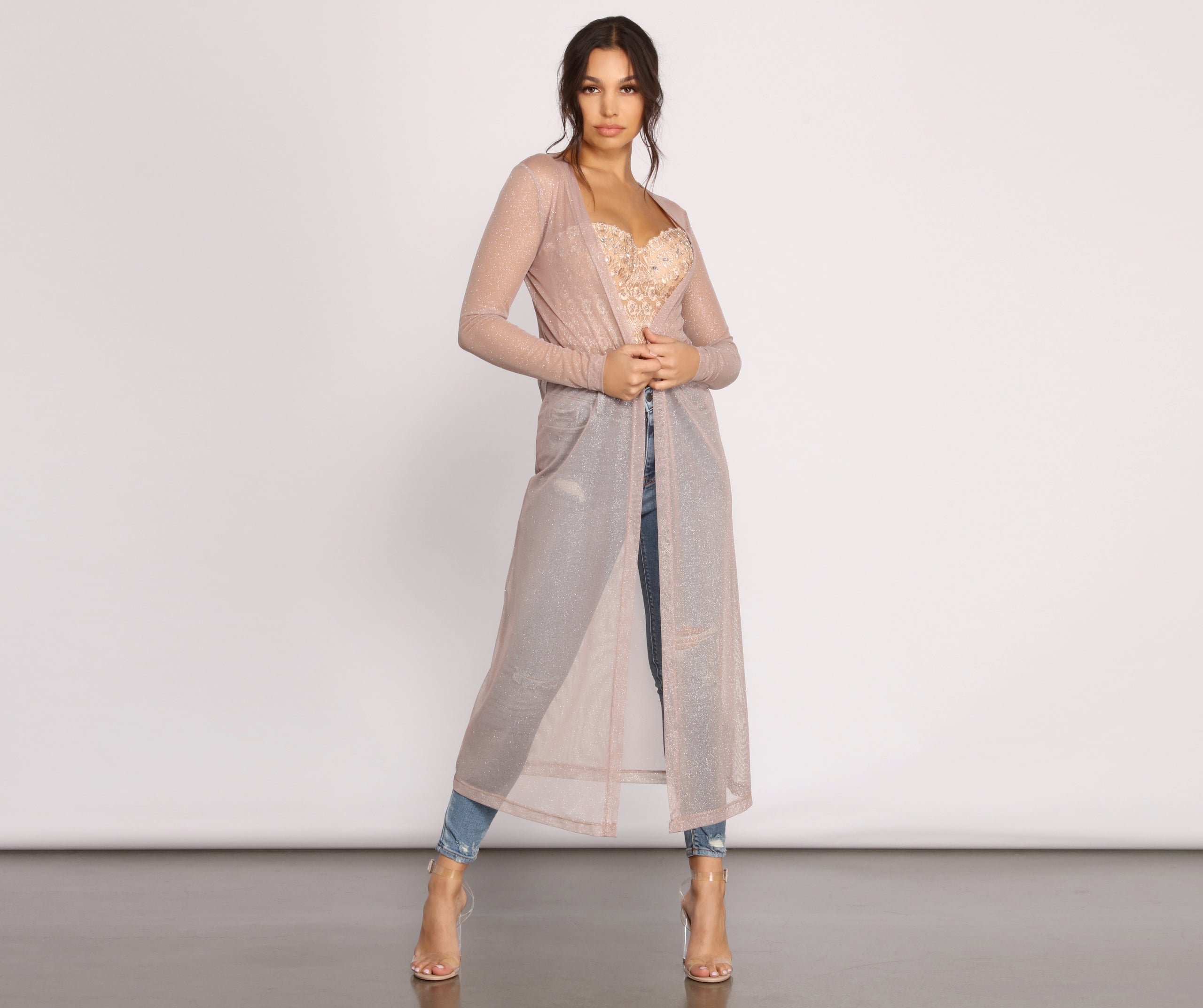 Glitter Girl Long Sleeve Duster