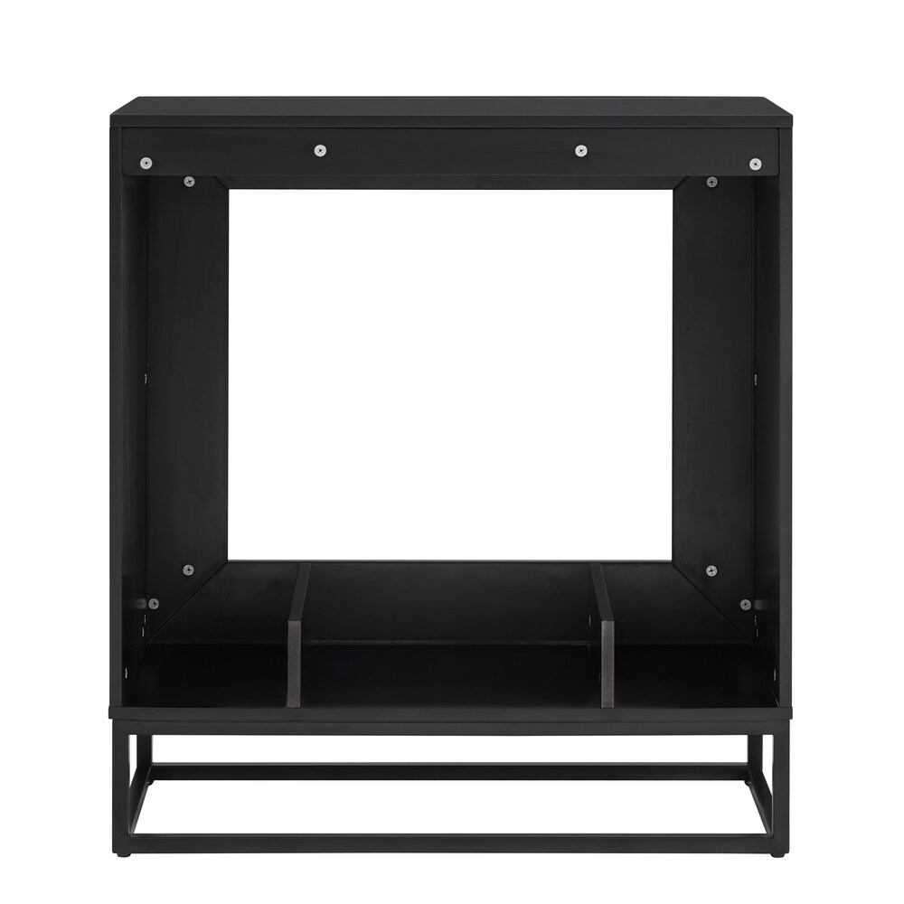 SEI Furniture Francis Contemporary Black Wood Electric Fireplace