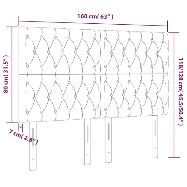 vidaXL LED Headboard Dark/Light Gray multisize Velvet - - 37421088