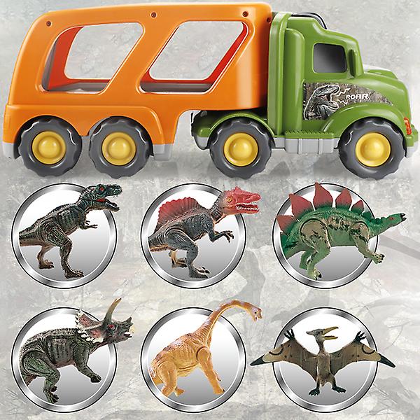 Car Truck Toy For 3 4 5 6 Years Old Boys And Girls， Dinosaur Transport Truck Including T-rex， Pterodactyl， Brachiosaurus， For Boys and Girls 42271