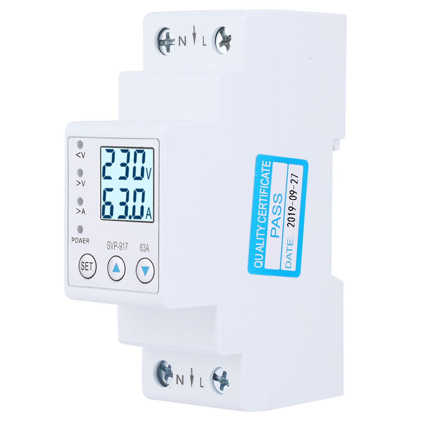 Voltage Protector Single Phase Auto Recovery Protective Device With Voltage Current Power Display(63a )