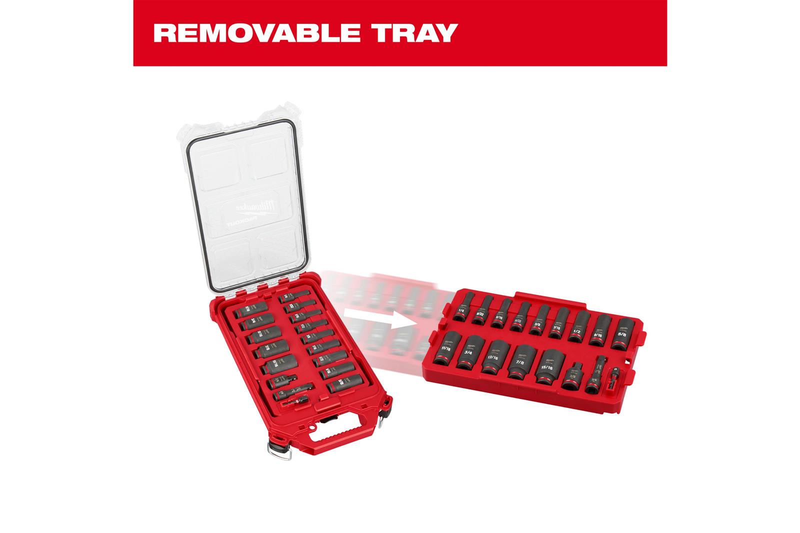 Milwaukee Tool 49-66-6800 Milwaukee PACKOUT SHOCKWAVE Impact-Duty Sockets Sets