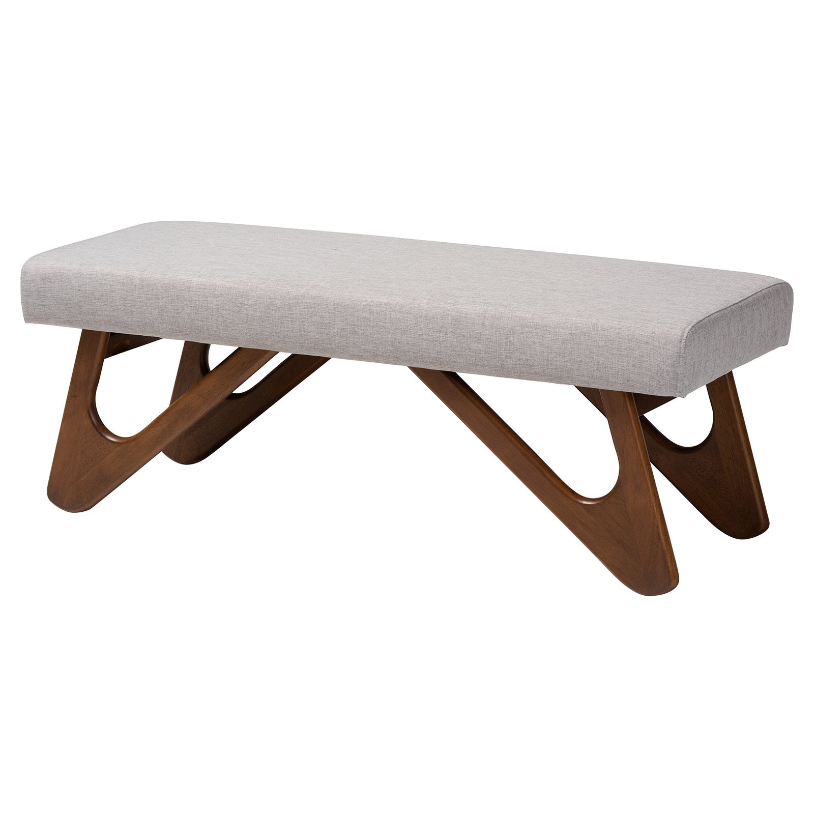 Baxton Studio Rika Upholstered Boomerang Bedroom Bench