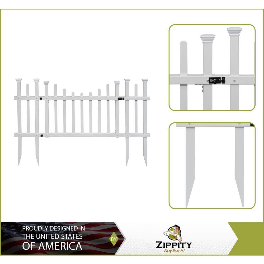 Zippity Outdoor Products 5 ft. W x 2.5 ft. H White Vinyl Washington Fence Gate Kit ZP19049