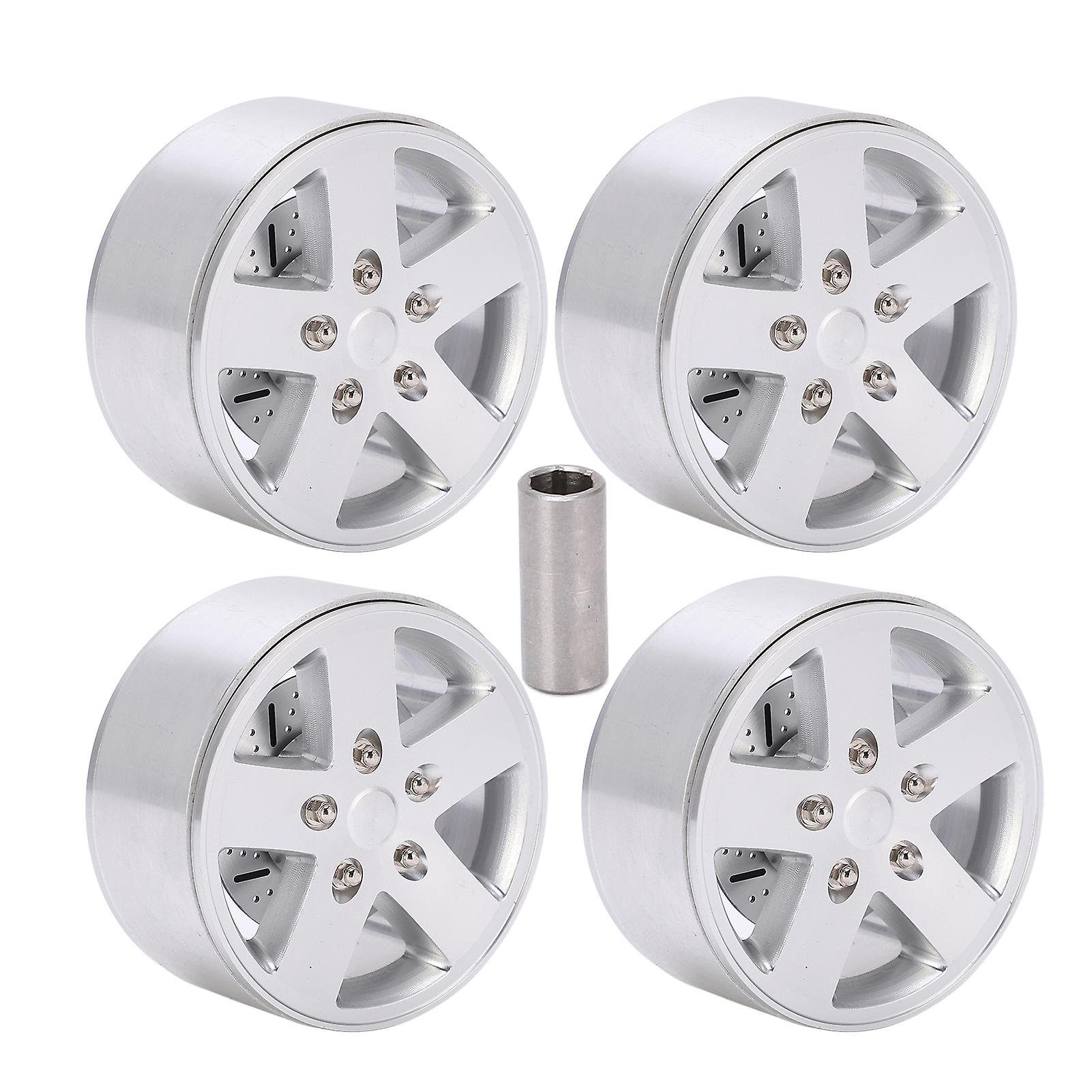 4pcs 2.2 Inches Metal Wheel Rims Hub With Break Disc For Axial Scx10 90046 1/10 Rc Car