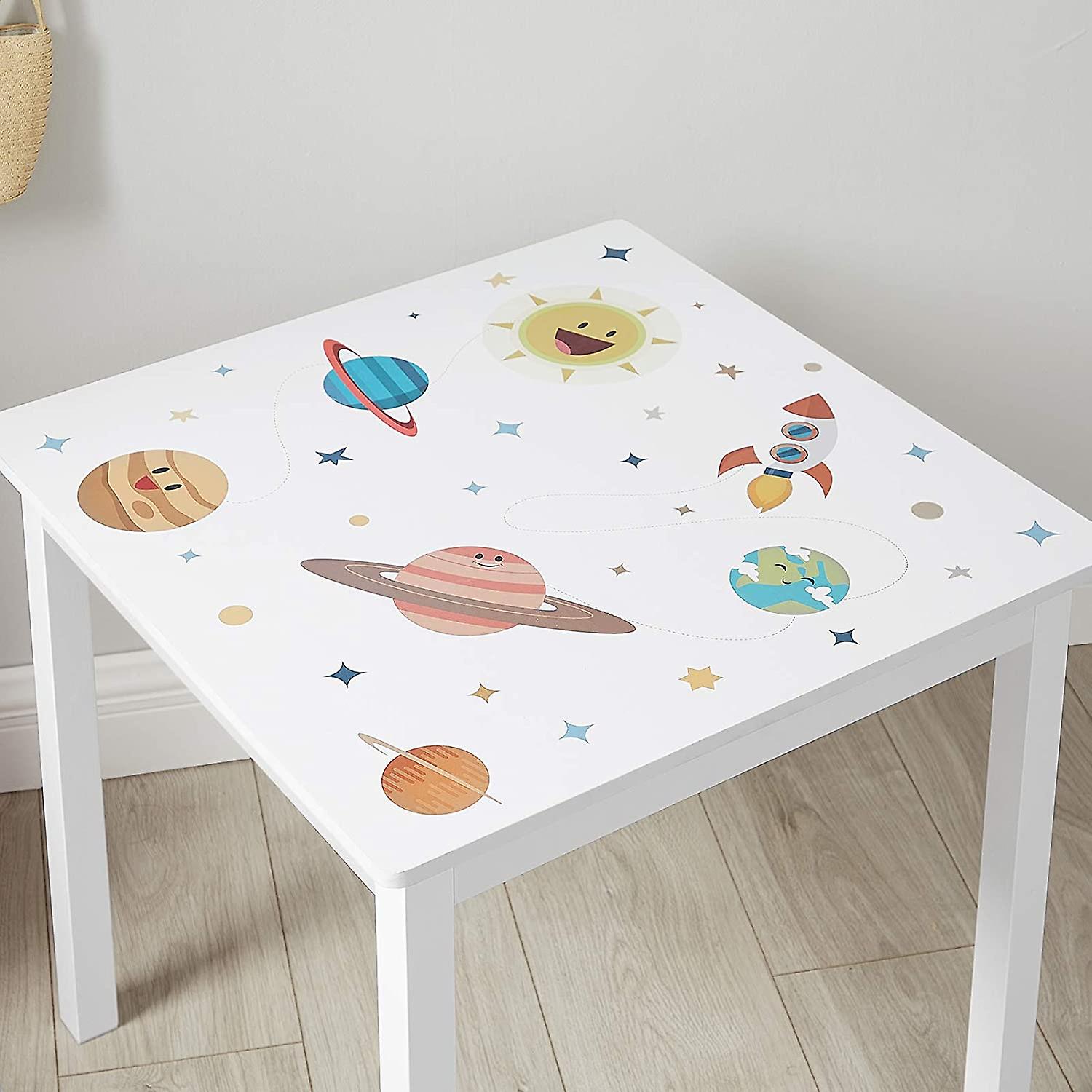 Kindertafelset met 2 stoelen wit