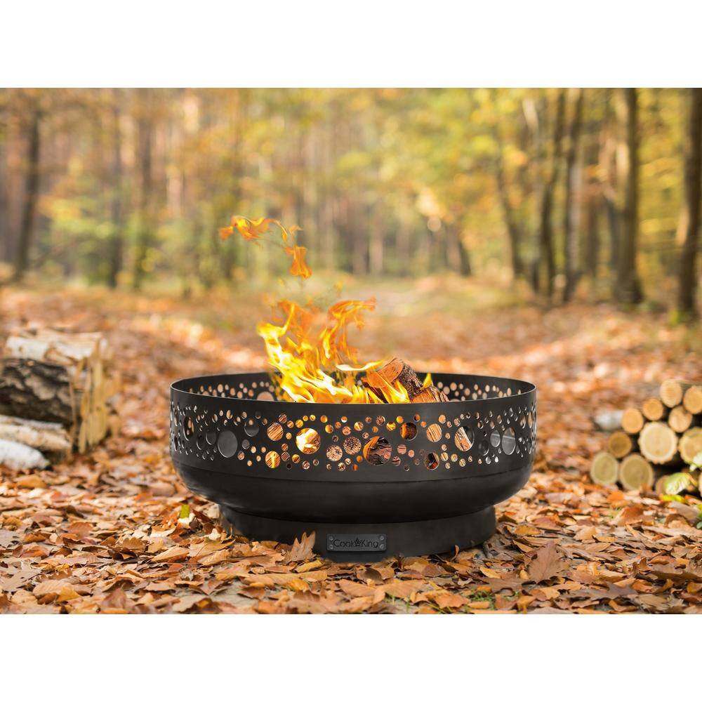 Good Directions Cook King 111283 Boston Fire Pit 31.5 in. Dia Laser Cut Design Wood Burning Fire Pit 111283