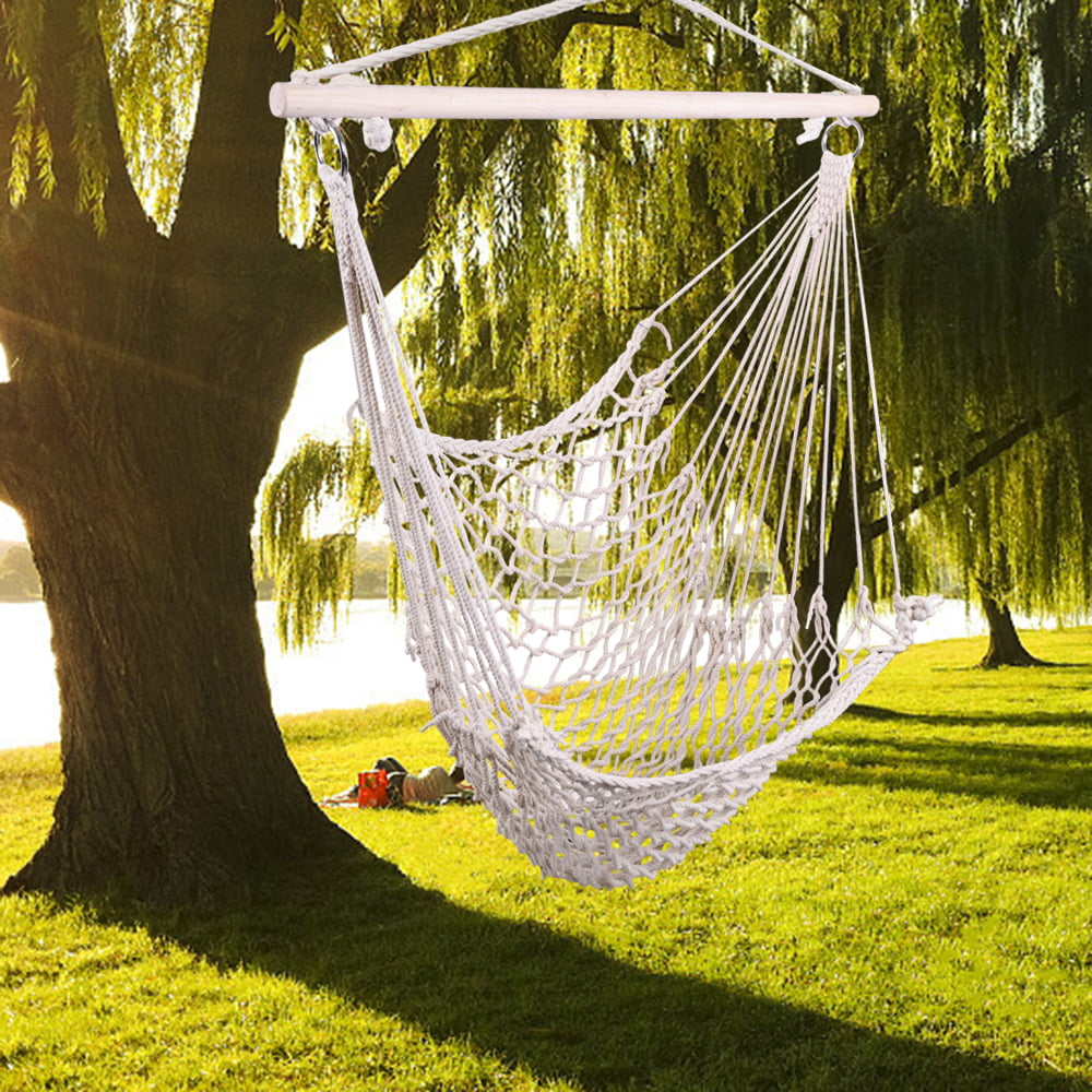 Zimtown Hanging Swing Cotton Hammock Chair Rope Patio Porch Garden