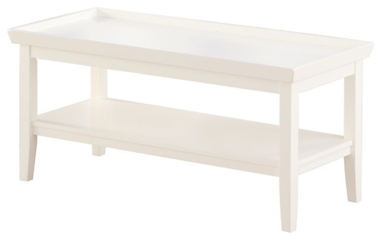 Convenience Concepts Ledgewood Coffee Table in White Wood Finish   Transitional   Coffee Tables   by Homesquare  Houzz