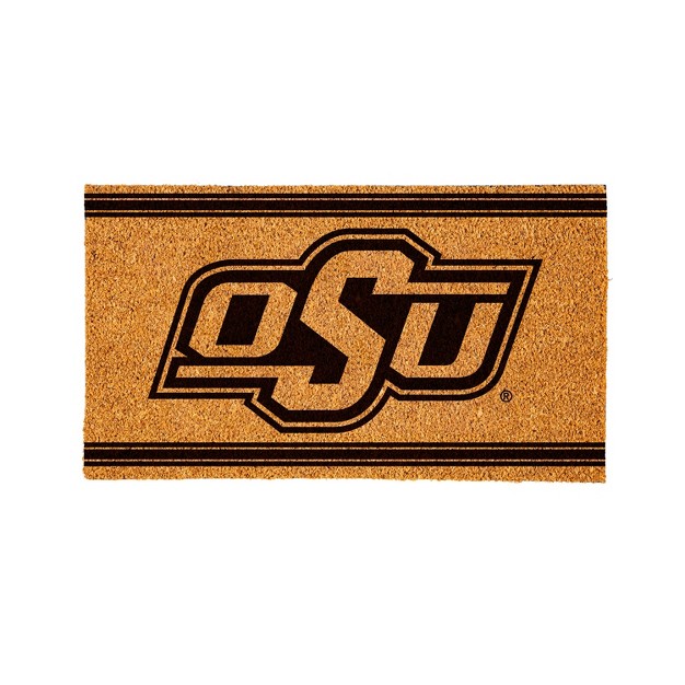 Evergreen Oklahoma State University Logo Turf Mat Brown 28 X 16 Inches Indoor Outdoor Doormat