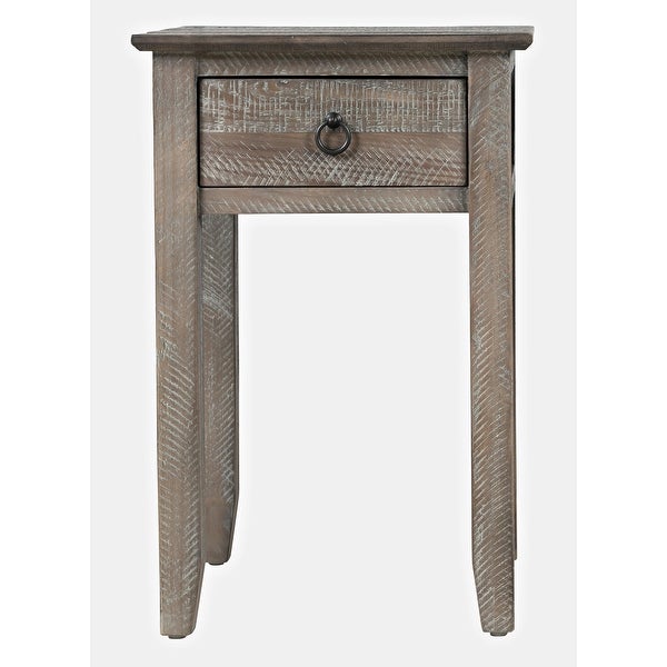 Devon Farmhouse Distressed Rustic One-drawer Pine Chairside End Table by Jofran