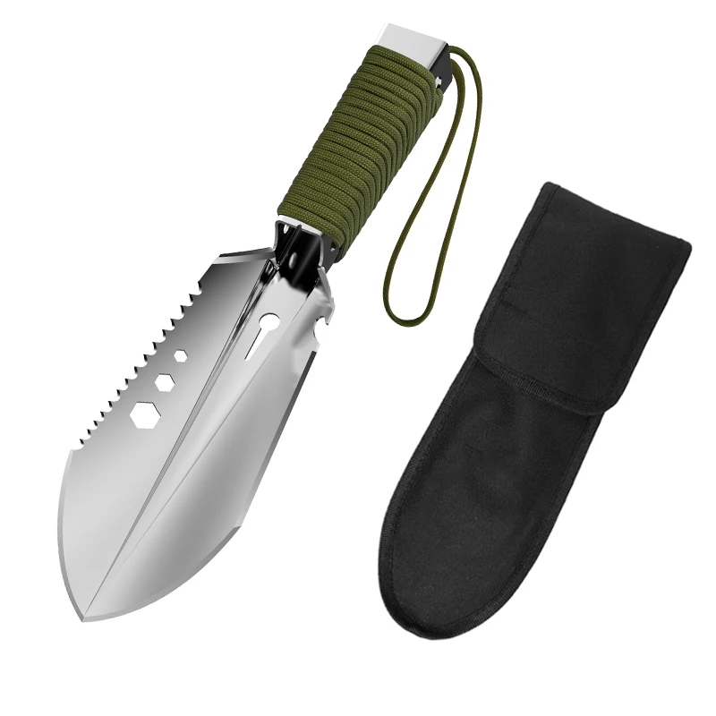 garden hand tools mini shovel with detachable nylon rope handle planting digging trowel camping shovel multitool backpacking