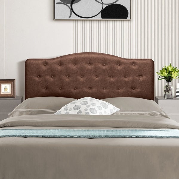 Cassandra Button Tufted Upholstered Headboard， Height Adjustable Headboards，Bed Backboard Premium Padded Fabric Headboard - - 36193653