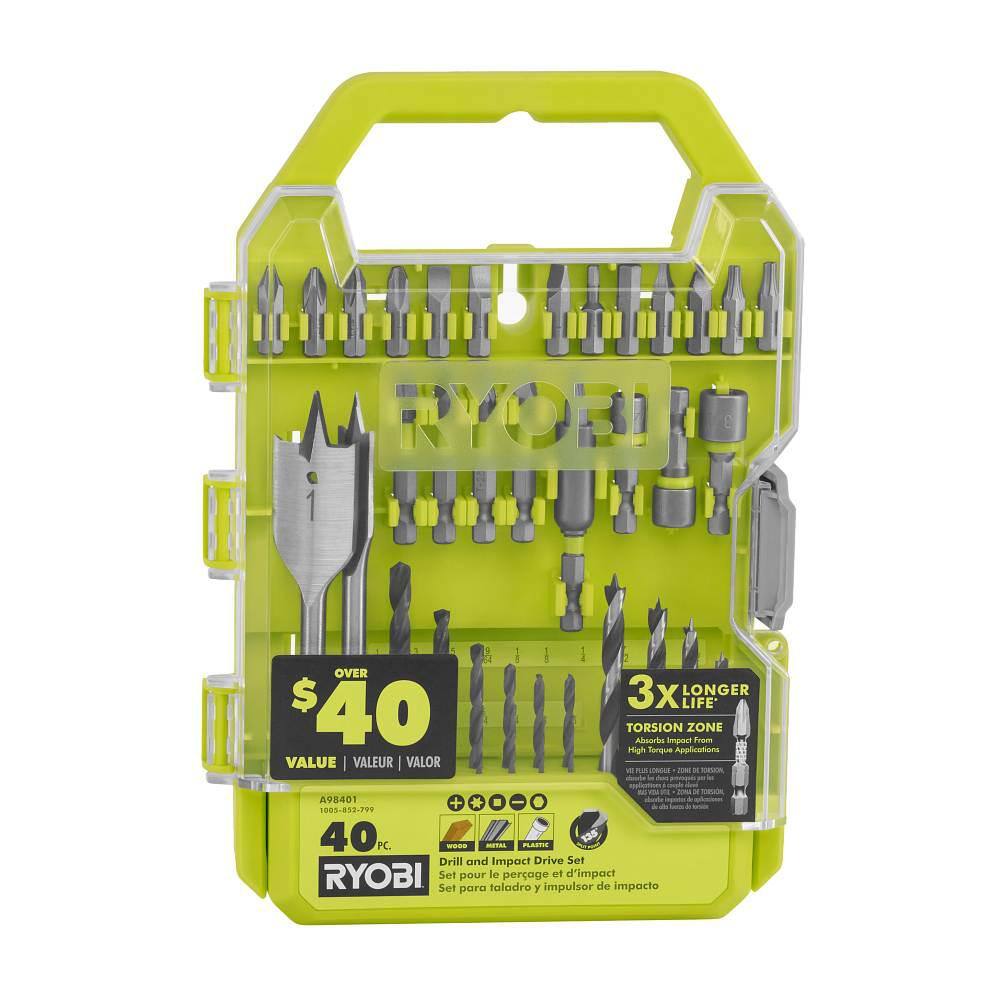 RYOBI ONE+ HP 18V Brushless Cordless 12 in. DrillDriver Kit w(2) Batteries Charger Bag  DrillDrive Kit (40-Piece) PBLDD01K-A98401