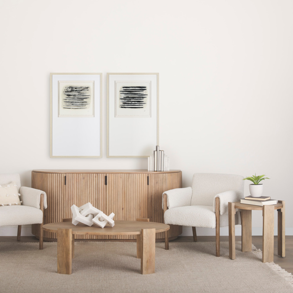 Evelyn Light Brown Solid Wood Oval Coffee Table   Modern   Coffee Tables   by Mercana  Houzz