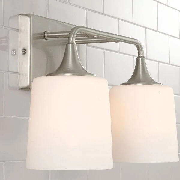 Presley 2-light Bath/ Vanity Fixture w/ Soft White Glass