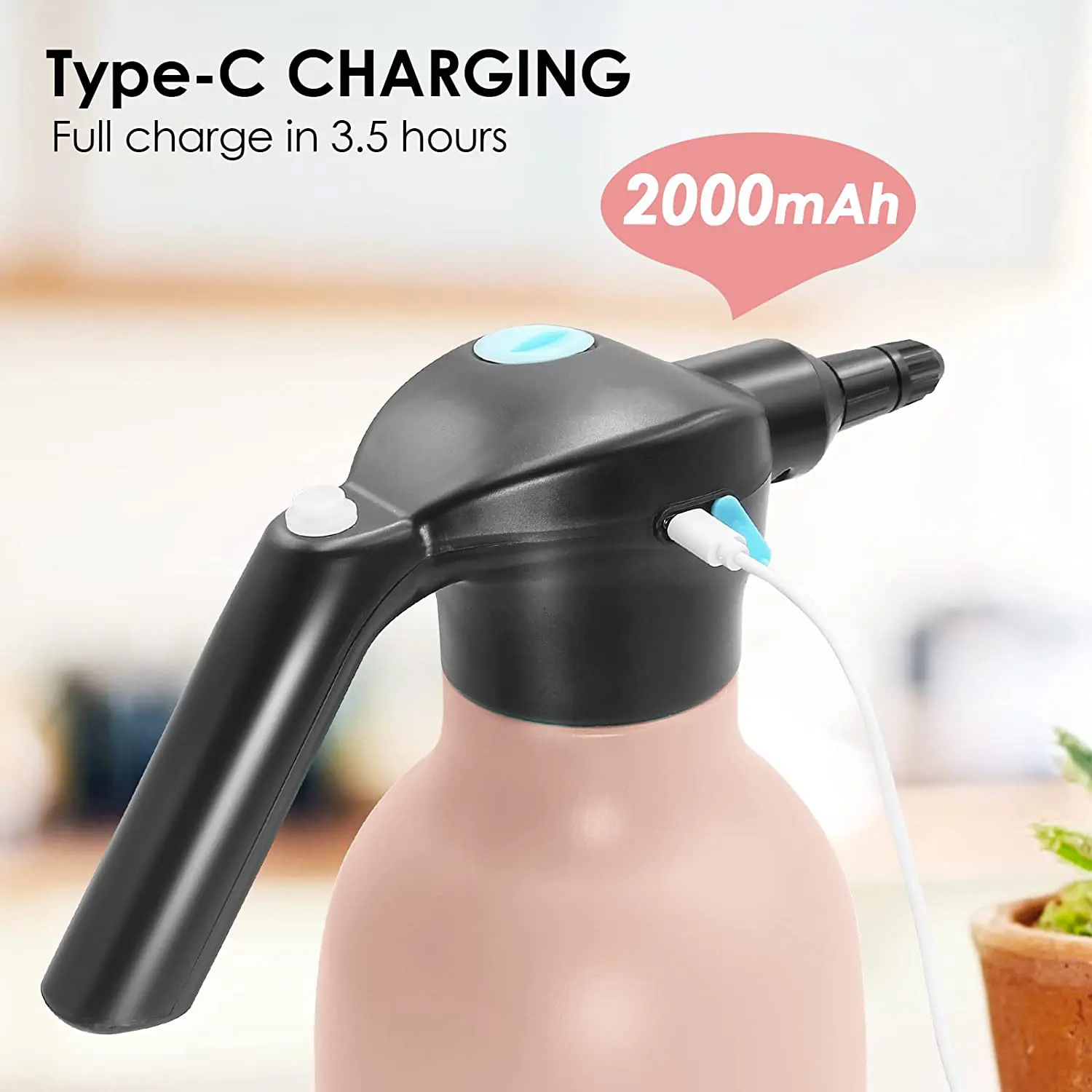 Electric Spray Bottle Handheld Garden Fertilizer Sprayer Plant Mister Portable Pump Cordless Sprayer Watering Can for Plants