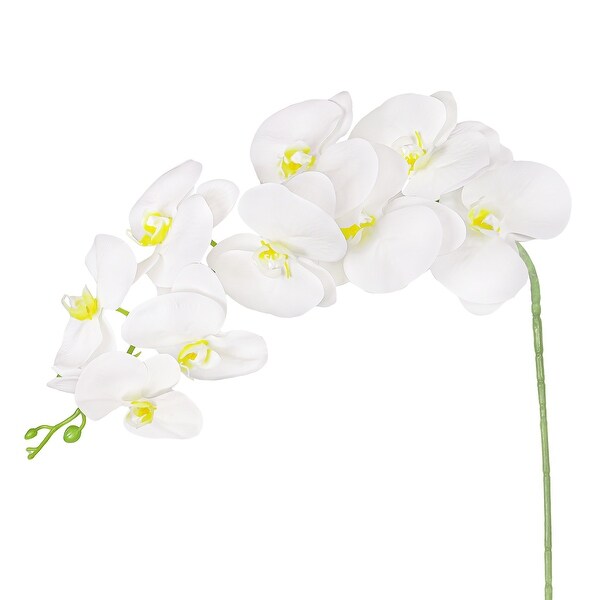 Set of 3 Natural Touch White Artificial Phalaenopsis Orchid Flower Stem Spray 40in