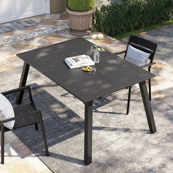 Pellebant Expandable Outdoor Patio Aluminum Dining Table