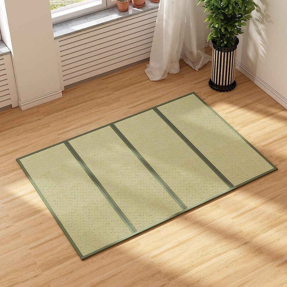 Mixoy Grass Futon Mattress Folding Floor Bed suitable for Chinese Style Cozy Tatami Grass Mat