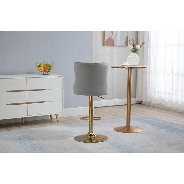 Modern Swivel Barstools Adjustable Height Bar Chairs with Footrest