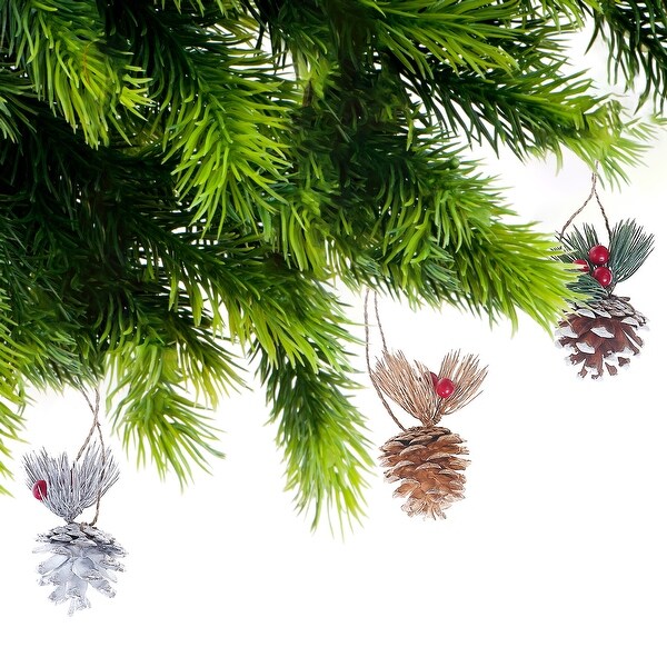 Christmas Pinecone With Berries Ornament