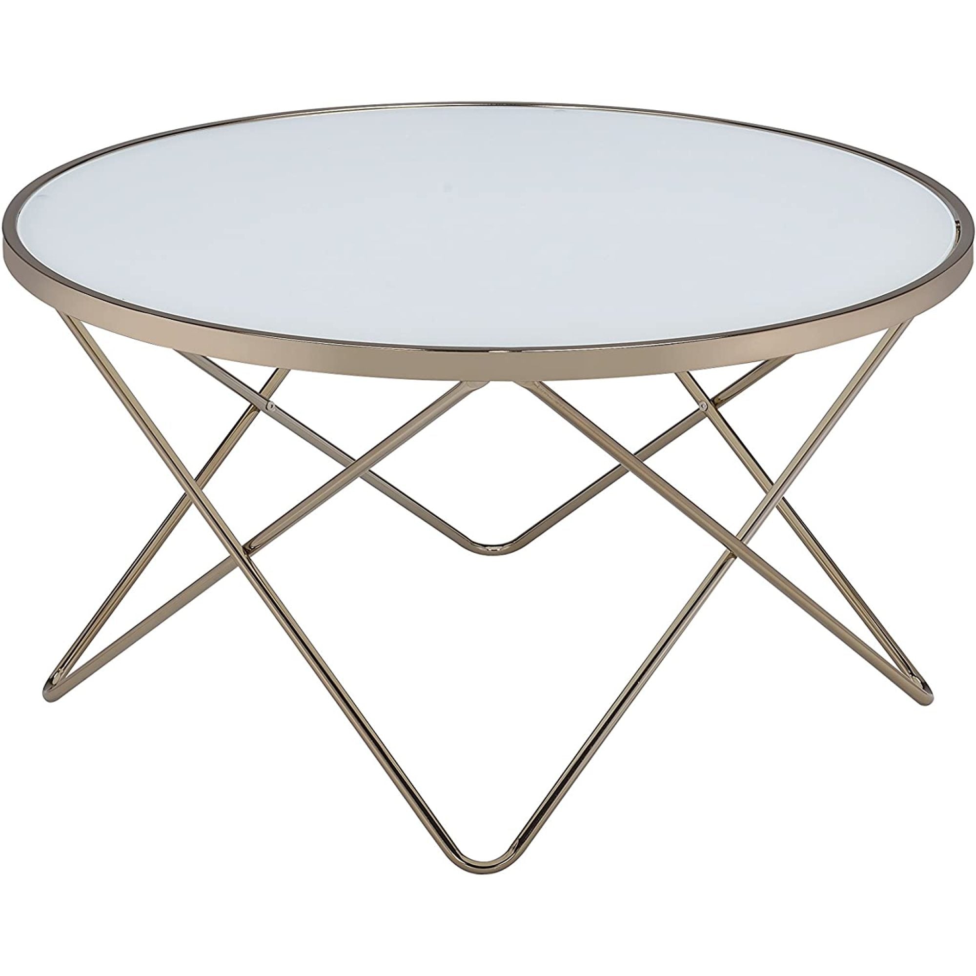 ACME Furniture Valora Coffee Table in Champagne & Frosted Glass