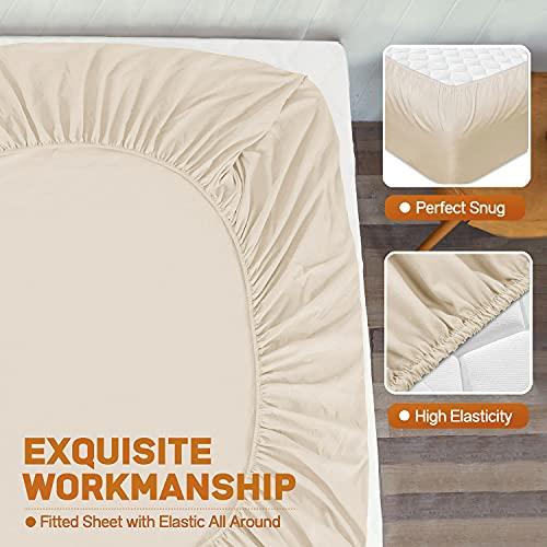 6 PC Hotel Premium Extra Soft 1800-Thread Deep Pockets, Hypoallergenic, Wrinkle & Fade & Stain Resistant Cooling Bedding Sheets King Size