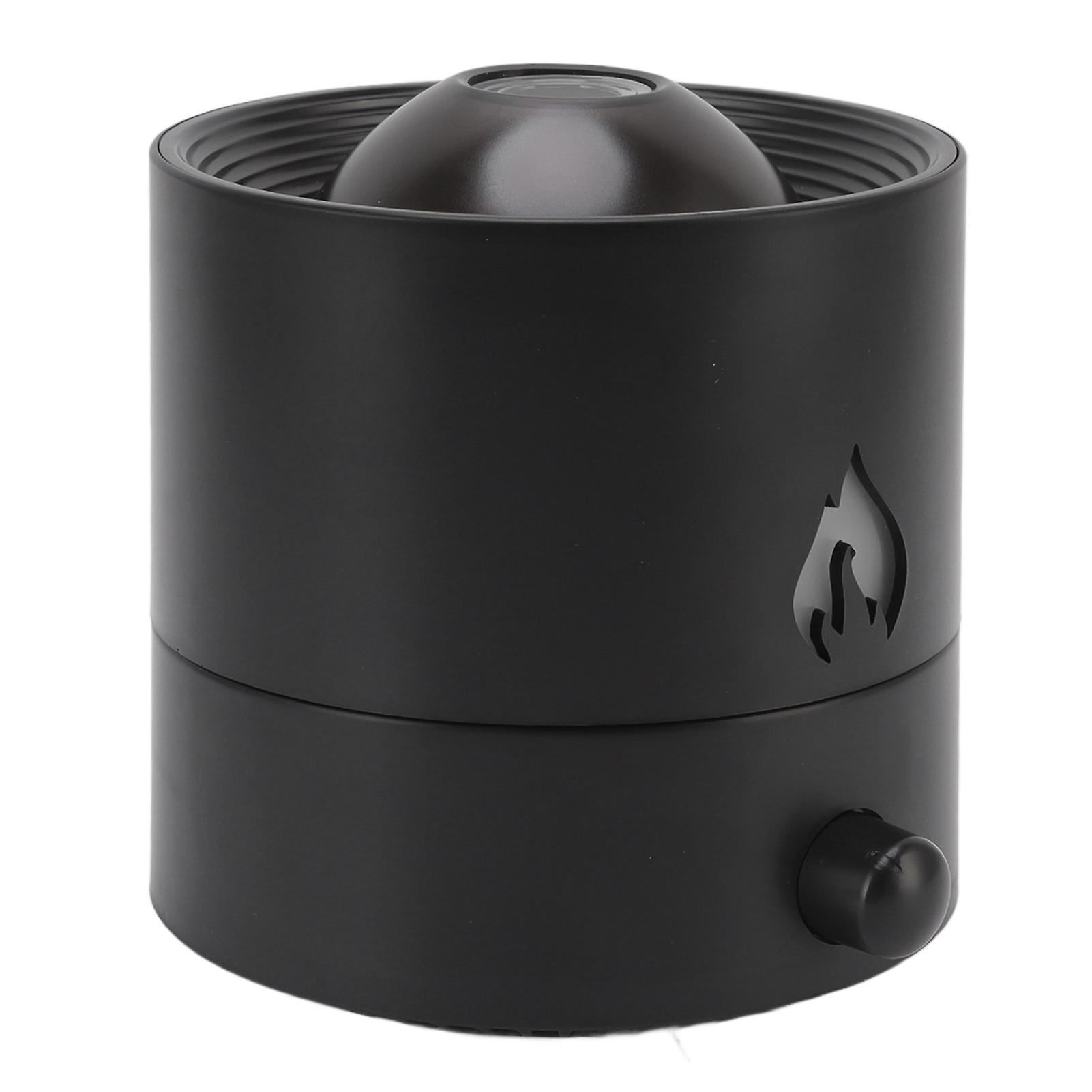 180ml Aroma Diffuser Humidifier with Simulation Flame Lamp Smoke Ring USB Power Supply for Bedroom Office Black