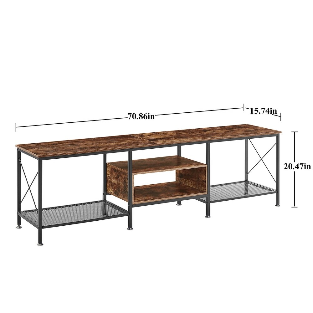 TV Stand for Living Room  Entertainment Center TV Console with Storage Shelves